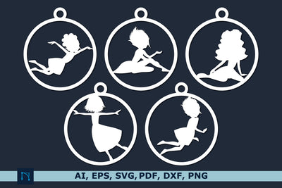fairy Ornament Bauble Laser cut Bundle SVG MD JOYNAL ABDIN 