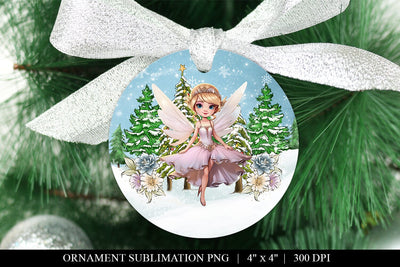 Fairy Ornament Sublimation Design - Christmas PNG Sublimation BijouBay 