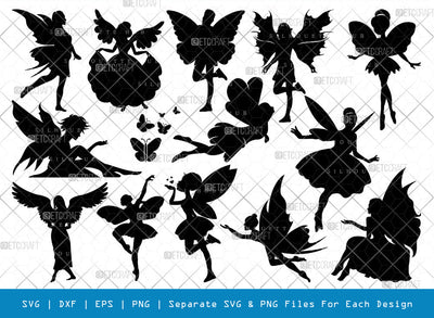 Fairy SVG, Fairy Silhouette, Angle Svg, Tinkerbell Svg, Tooth Fairy Svg, Kit Fairies Svg, Mystical Fairy Svg, Fairy Bundle SVG ETC Craft 