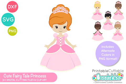 Fairy Tale Princess SVG SVG Printable Cuttable Creatables 