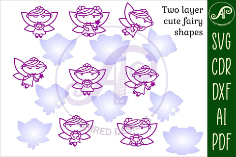 Fairy two layer laser cut SVG files SVG APInspireddesigns 