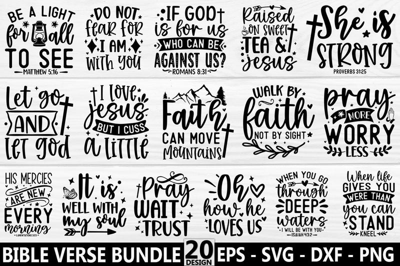 Faith Bible Verse Religious Christian Jesus SVG Bundle SVG FiveStarCrafting 