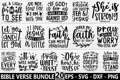 Faith Bible Verse Religious Christian Jesus SVG Bundle - So Fontsy