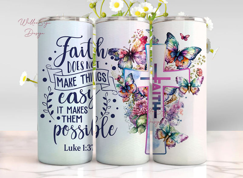 Faith Bible Verse Tumbler Christian Tumbler PNG, Bible Verse Tumbler ...