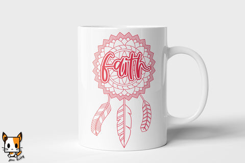 Faith Boho Dreamcatcher | Mandala SVG SVG Zen Kitty 