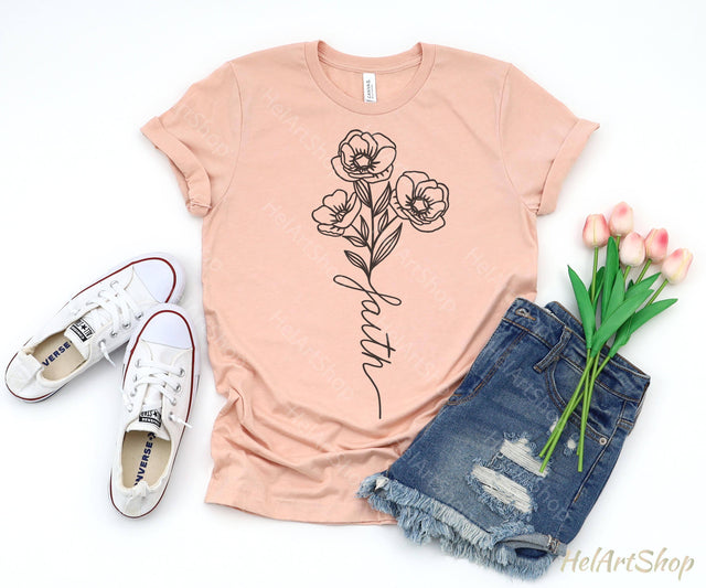Faith bouquet svg, Faith cross svg SVG _HelArtShop_ 