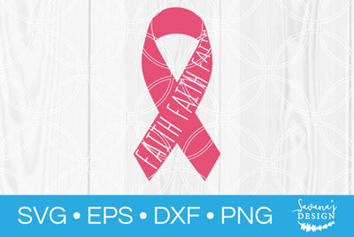 Faith Breast Cancer Ribbon SVG SavanasDesign 
