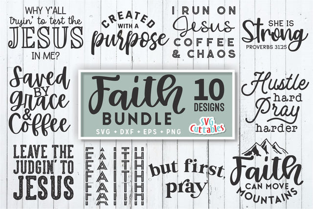 Faith Bundle svg - Faith svg - Quote - svg - dxf - eps - png - Inspirational - SVG Bundle - Silhouette - Cricut - Digital Cut File SVG Svg Cuttables 