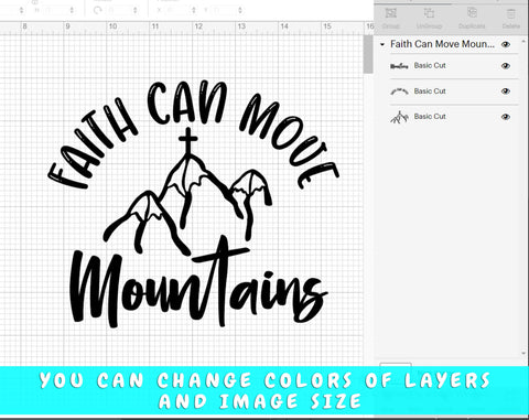 Faith Can Move Mountains SVG, Christian Quote SVG SVG HappyDesignStudio 
