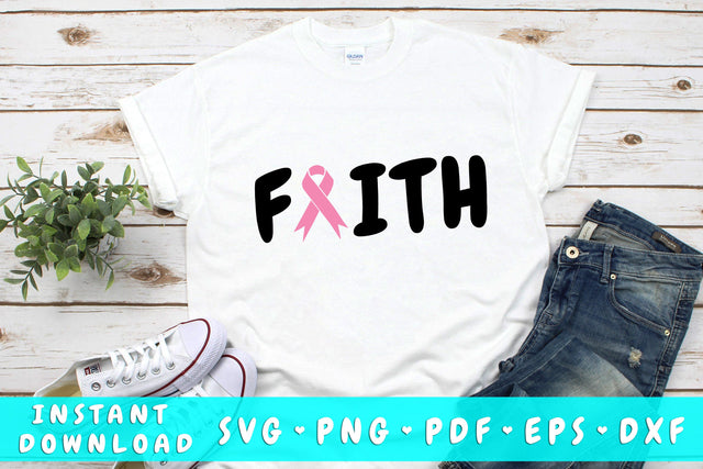 Faith Cancer Ribbon SVG SVG HappyDesignStudio 