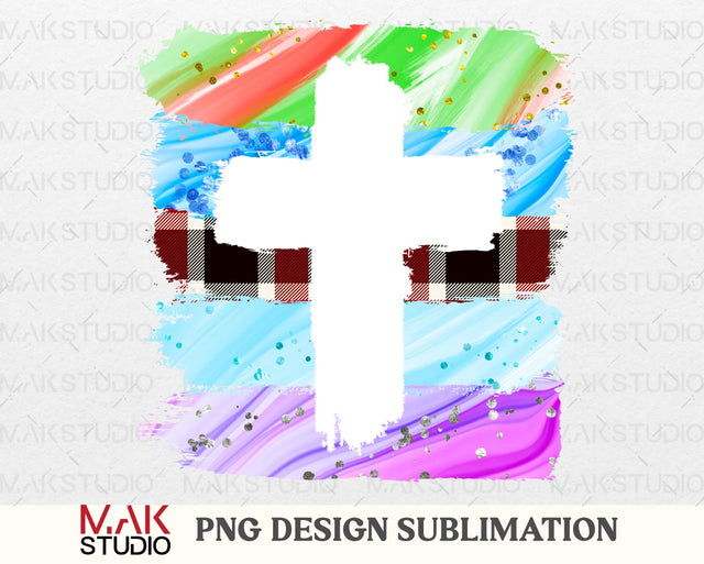 Faith cross png, Brush stroke cross png, Faith png, Brush stroke cross christmas png, Christmas sublimation, Holiday sublimation, Winter png Sublimation MAKStudion 