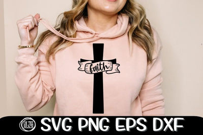Faith - Cross - Ribbon - Easter - SVG PNG EPS DXF SVG On the Beach Boutique 