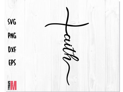 Faith Cross Script SVG Cut Files SVG CreativeStudioTM 