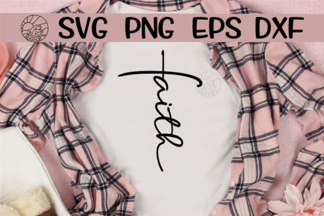 Faith - Cross - Script - SVG PNG EPS DXF SVG On the Beach Boutique 