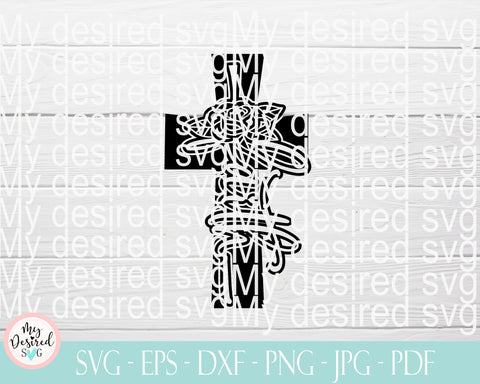 Faith Cross SVG Cut File, Faith with flower, Faith SVG, DXF Cut File, Clipart, Printable, Silhouette, Dxf, Png, Jpeg, Cricut, Commercial Use SVG MyDesiredSVG 
