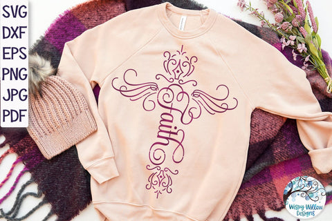 Faith Cross SVG Cut File SVG Wispy Willow Designs 