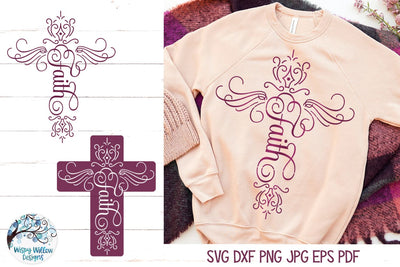 Faith Cross SVG Cut File SVG Wispy Willow Designs 