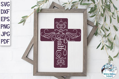 Faith Cross SVG Cut File SVG Wispy Willow Designs 