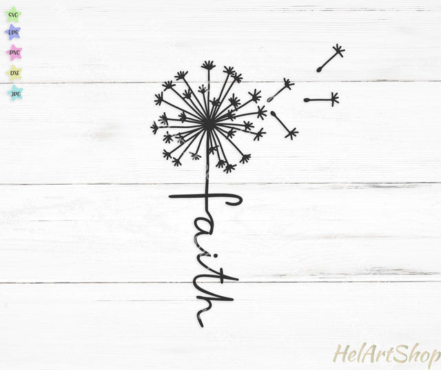 Faith cross svg, Dandelion svg SVG _HelArtShop_ 
