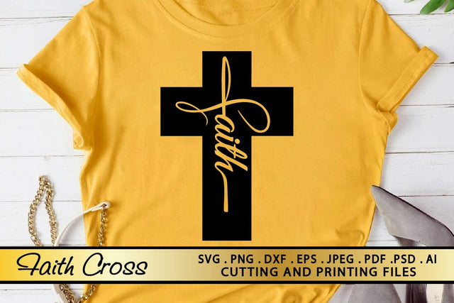 Faith Cross SVG PNG EPS DXF Cutting and Printing Files SVG zoellartz 
