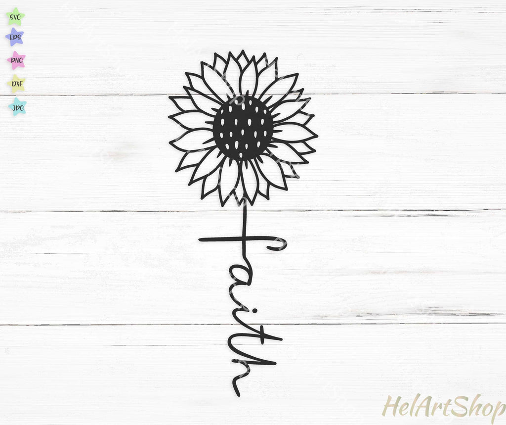 Faith cross svg, Sunflower svg - So Fontsy