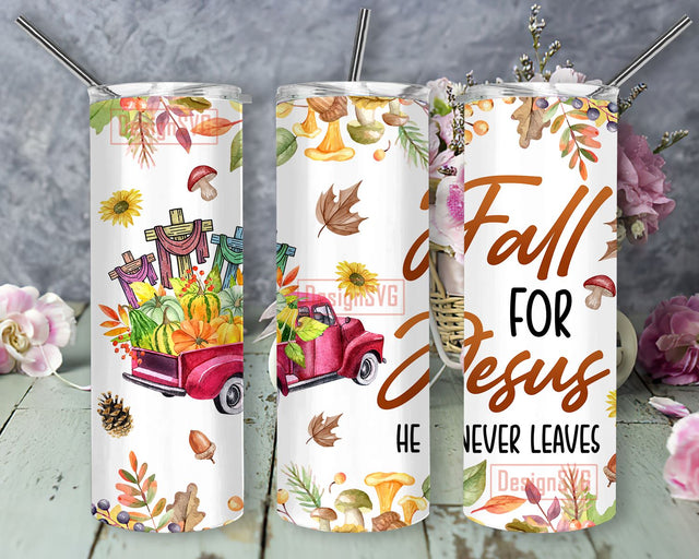 Faith Fall For Jesus Tumbler, 20oz Skinny Tumbler Sublimation Designs Tumbler for Straight and Tapered PNG File Digital Download, Sublimation Design Tumbler Sublimation DesignSVG 