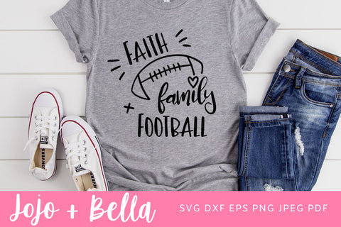 Faith Family and Football Svg, Football Svg, NFL Svg, Football PNG, T-shirt designs, Football Svg Cutting File Cricut, Silhouette, Printable SVG Jojo&Bella 