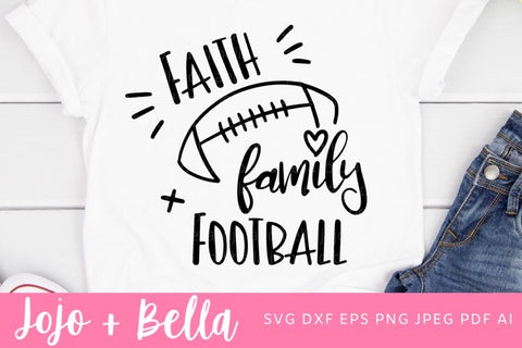 Faith Family and Football Svg, Football Svg, NFL Svg, Football PNG, T-shirt designs, Football Svg Cutting File Cricut, Silhouette, Printable SVG Jojo&Bella 