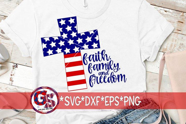 Faith Family and Freedom-SVG DXF EPS PNG SVG Greedy Stitches 
