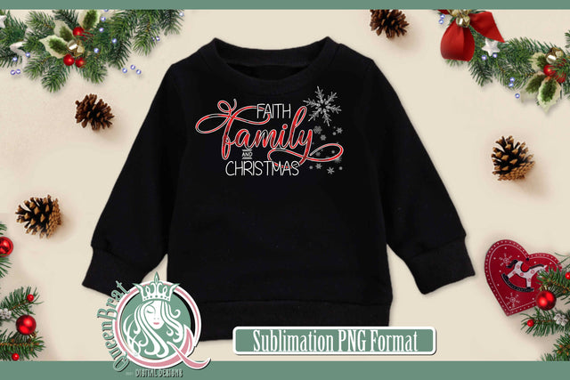 Faith Family Christmas Sublimation Sublimation QueenBrat Digital Designs 