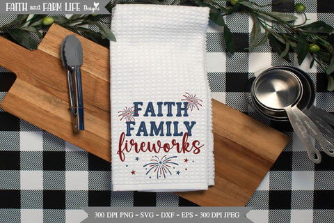 Faith Family Fireworks SVG Designs by Jolein 