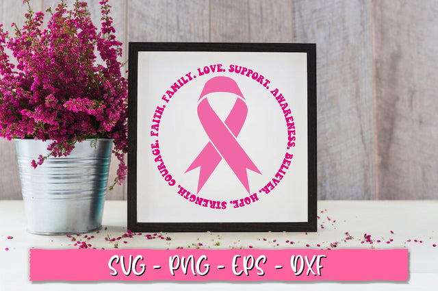 Faith. family. love. support. awareness. believer. hope. strength. courage. Retro SVG SVG Shetara Begum 