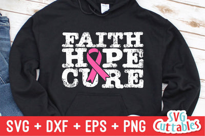 Faith Hope Cure svg - Breast Cancer Awareness - svg - dxf - eps - png - Cut File - Silhouette - Cricut - Digital File SVG Svg Cuttables 