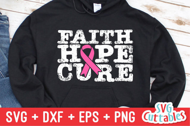 Faith Hope Cure svg - Breast Cancer Awareness - svg - dxf - eps - png - Cut File - Silhouette - Cricut - Digital File SVG Svg Cuttables 