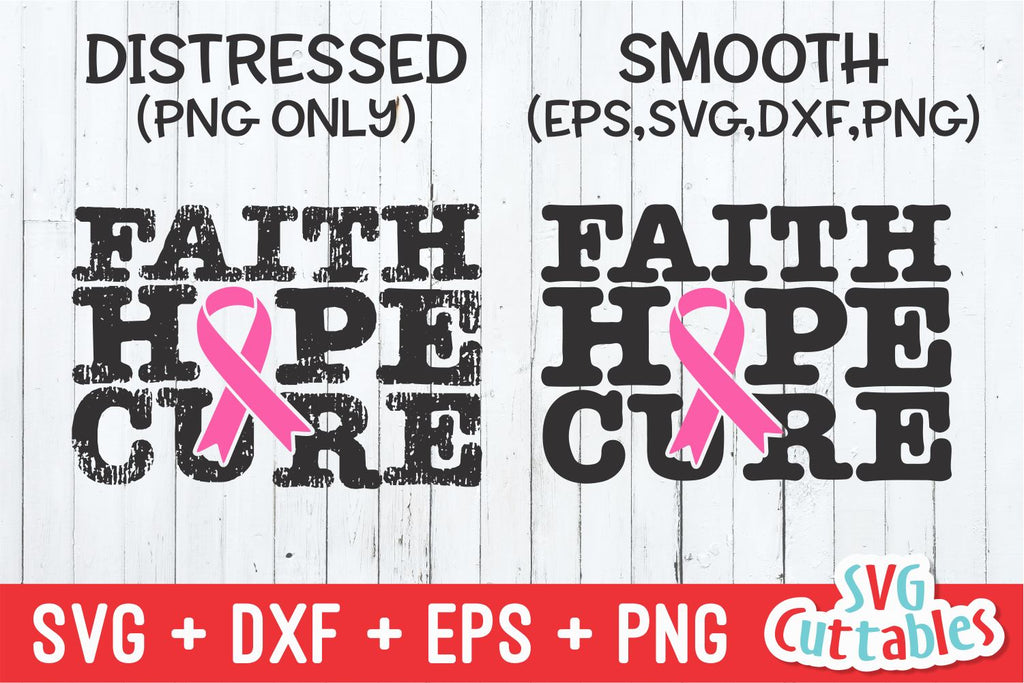 Faith Hope Cure svg - Breast Cancer Awareness - svg - dxf - eps - png ...