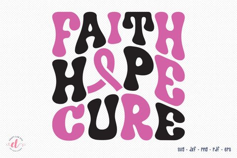 Faith Hope Cure SVG - Breast Cancer SVG SVG CraftLabSVG 