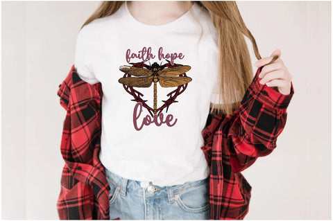 Faith Hope Love Dragonfly Heart Sublimation Sublimation Jagonath Roy 