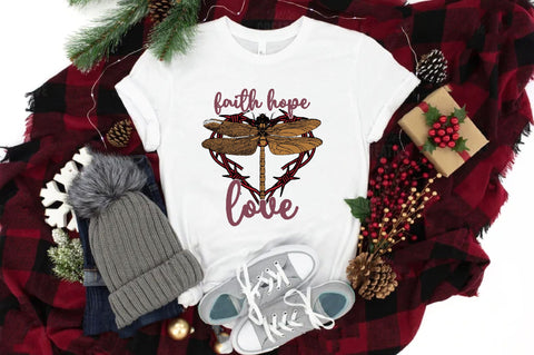 Faith Hope Love Dragonfly Heart Sublimation Sublimation Jagonath Roy 