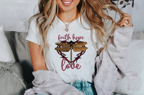 Faith Hope Love Dragonfly Heart Sublimation Sublimation Jagonath Roy 