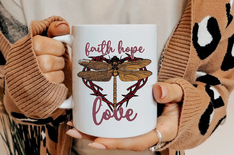 Faith Hope Love Dragonfly Heart Sublimation Sublimation Jagonath Roy 