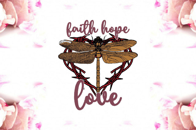 Faith Hope Love Dragonfly Heart Sublimation Sublimation Jagonath Roy 