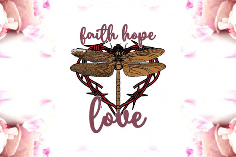 Faith Hope Love Dragonfly Heart Sublimation Sublimation Jagonath Roy 