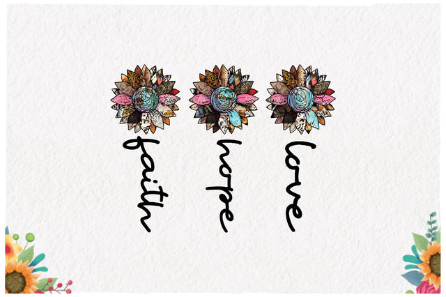 Faith Hope Love Sunflower Sublimation Sublimation Jagonath Roy 