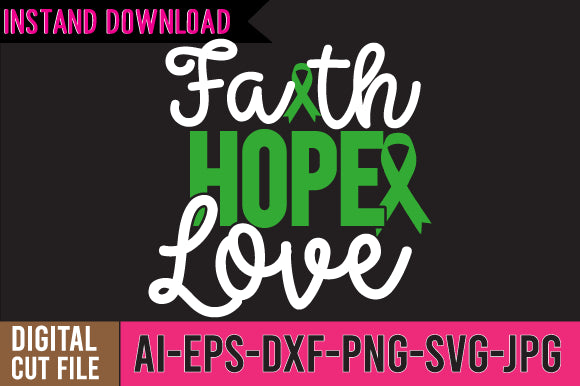 Faith Hope Love SVG Cut File, Breast Cancer SVG Bundle SVG BlackCatsMedia 