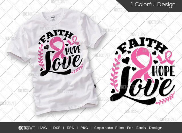 Faith Hope Love SVG Cut File | Breast Cancer Svg | Fight Cancer Svg | Pink Ribbon Svg | Cancer Ribbon Svg | October Svg | Breast Cancer Quote Svg SVG ETC Craft 