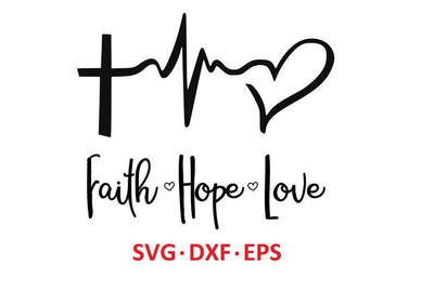 Faith Hope Love SVG, Cut File, SVG, Eps, Dxf, Cricut, Silhouette, Cutfile, Instant Download SVG UniqueChalk 
