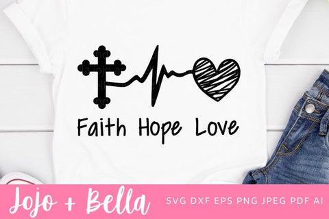 Faith Hope Love Svg - Faith Svg, Hope Svg, Love Svg, Virus Svg, Nurse Svg, Essential Worker Svg, Christian Svg, Jesus Svg, Cricut silhouette. SVG Jojo&Bella 