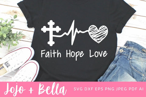 Faith Hope Love Svg - Faith Svg, Hope Svg, Love Svg, Virus Svg, Nurse Svg, Essential Worker Svg, Christian Svg, Jesus Svg, Cricut silhouette. SVG Jojo&Bella 