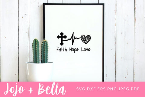 Faith Hope Love Svg - Faith Svg, Hope Svg, Love Svg, Virus Svg, Nurse Svg, Essential Worker Svg, Christian Svg, Jesus Svg, Cricut silhouette. SVG Jojo&Bella 