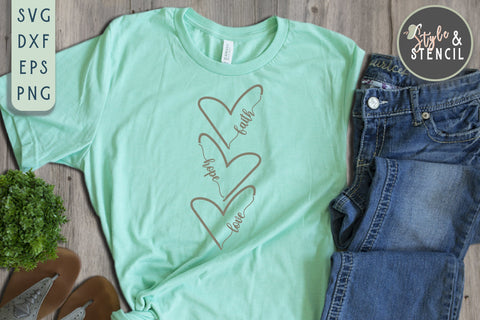Faith Hope Love SVG - Faith SVG SVG Style and Stencil 